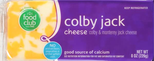 Food Club Colby Jack Colby & Monterey Jack Cheese