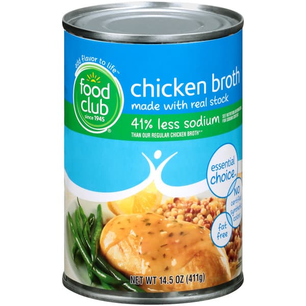 Food Club Chicken Broth 41% Less Sodium