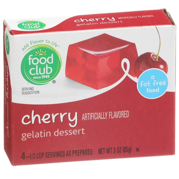 Food Club, Cherry Gelatin Dessert