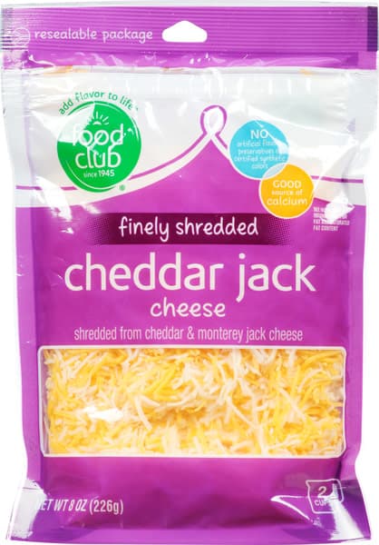 Food Club Cheddar Jack Cheddar & Monterey Jack Finely Shredded Cheese
