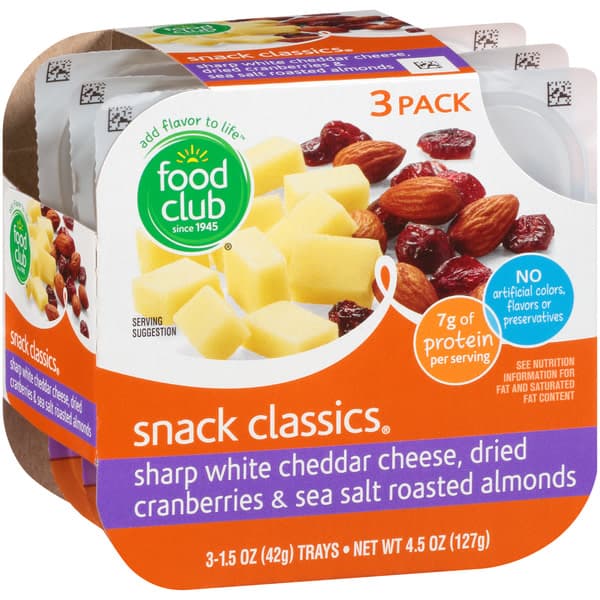 Food Club Snack Classics Sharp White Cheddar Cheese
