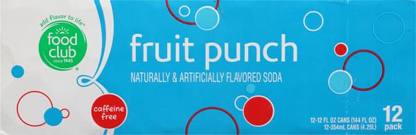 Food Club Caffeine Fruit Punch Soda