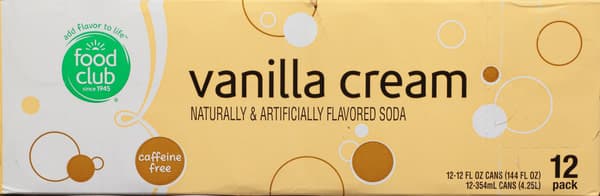 Food Club Caffeine Free Vanilla Cream Soda