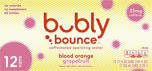 Bubly Bounce Caffeinated Sparkling Water Blood Orange Grapefruit