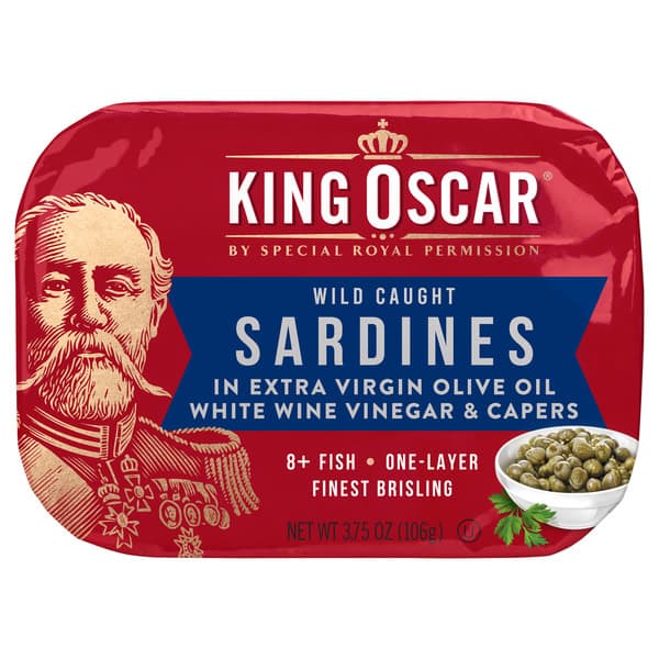 King Oscar Ko Sard Ev Olv Oil Ww Vngr & Capers 12/3.