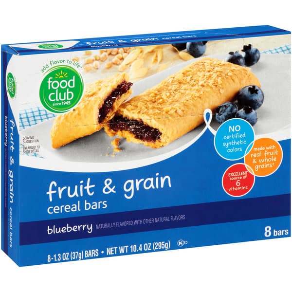 Food Club Blueberry Fruit & Grain Cereal Bars