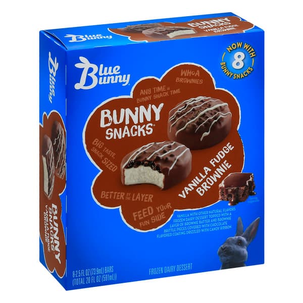 Blue Bunny Bunny Snacks Vanilla Fudge Brownie