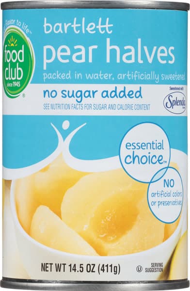 Food Club Bartlett Pear Halves Packed In Water