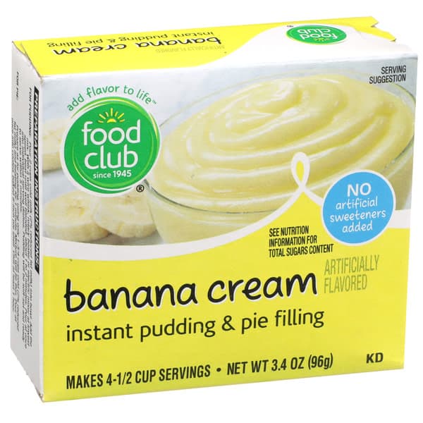 Food Club Banana Cream Instant Pudding & Pie Filling