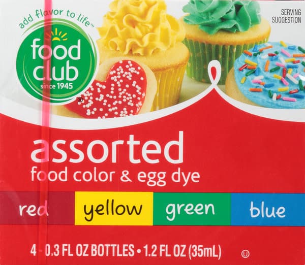 Food Club Assorted Food Color & Egg Dye