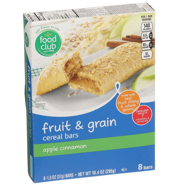 Food Club Apple Cinnamon Fruit & Grain Cereal Bars