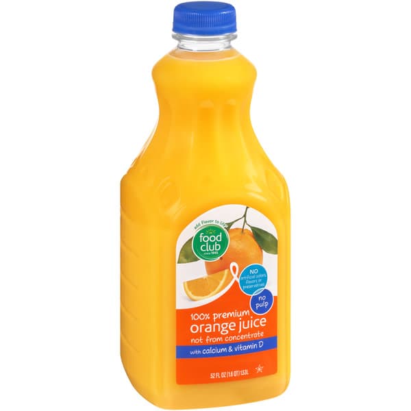 Food Club 100% Premium Orange Juice With Calcium & Vitamin D