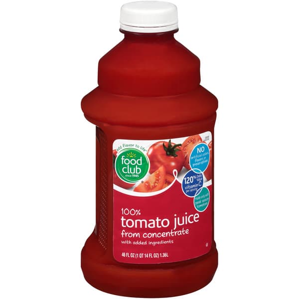 Food Club 100% Tomato Juice From Concentrate