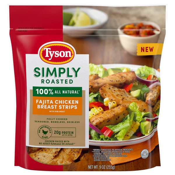 Tyson Simply Roasted 100% All Natural Fajita Chicken Breast Strips