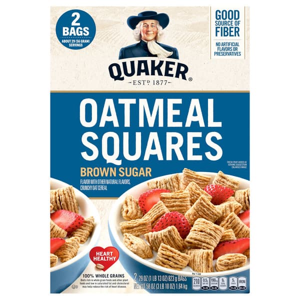 Quaker Oatmeal Squares Crunchy Oat Cereal Brown Sugar