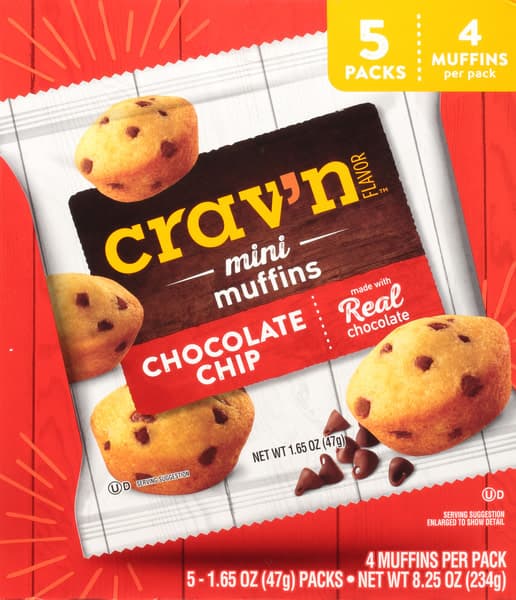 Crav'N Flavor Muffins Chocolate Chip Mini