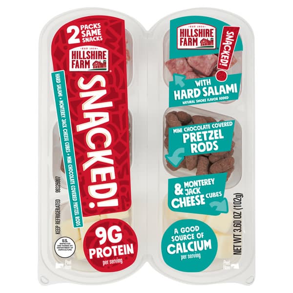 Hillshire Farm Snacked! Hard Salami With Pretzel Rods And Monterey Jack Cheese