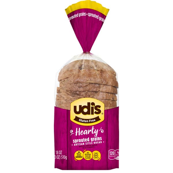 Udi'S Gluten Free Hearty Sprouted Grains Artisan Style Bread