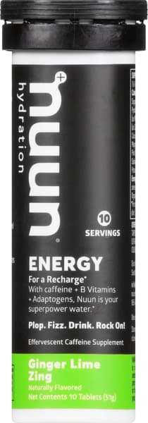 Nuun Energy Ginger Lime Zing Drink