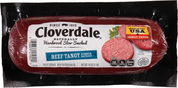 Cloverdale Beef Tangy Summer Sausage Shrinkwrapped