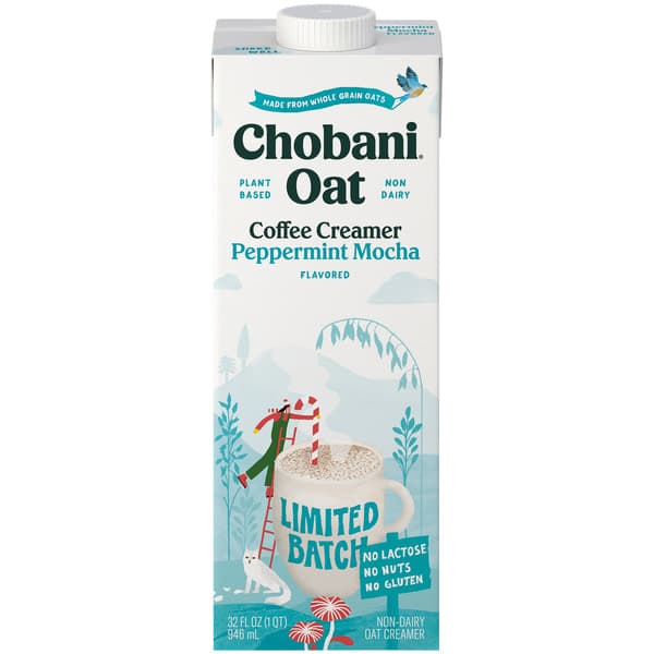 Chobani Oat Plant Based Non Dairy Coffee Creamer Peppermint Mocha Flavored