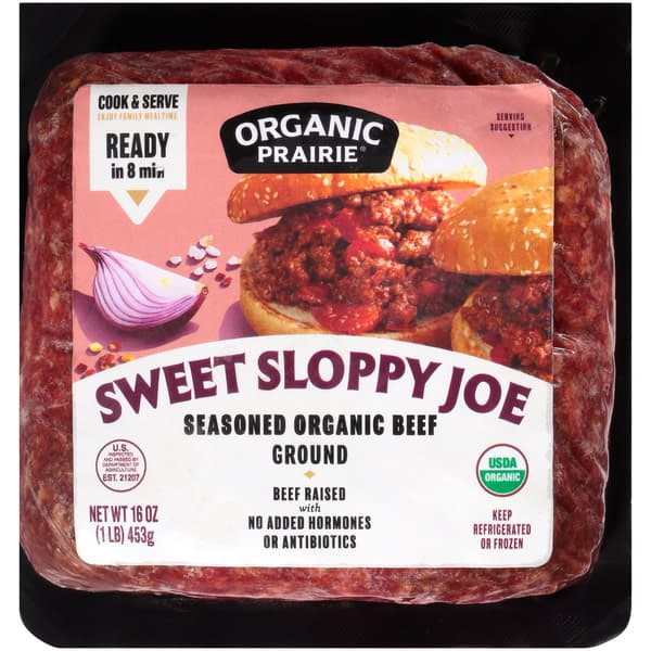 Organic Prairie Sweet Sloppy Joe Seasoned Organic Ground Beef