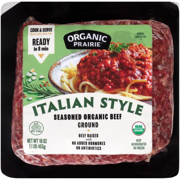 Organic Prairie Italian Style Seasoned Organic Ground Beef