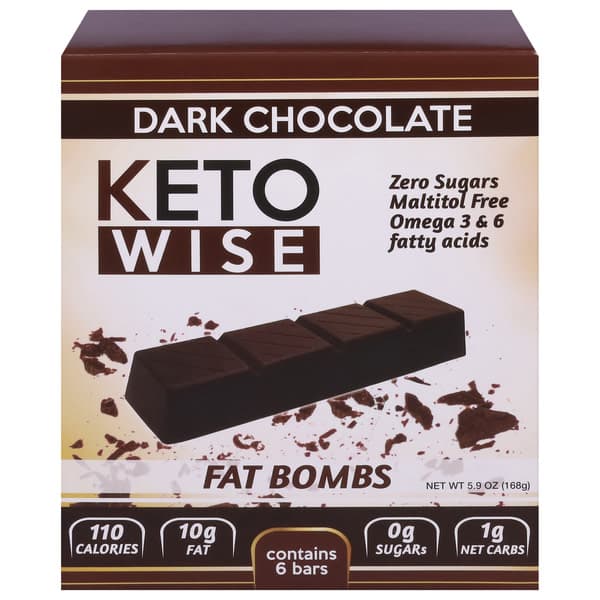 Keto Wise Fat Bombs Dark Chocolate Bars