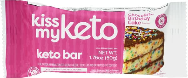 Kiss My Keto Chocolate Birthday Cake Bar Wrapper