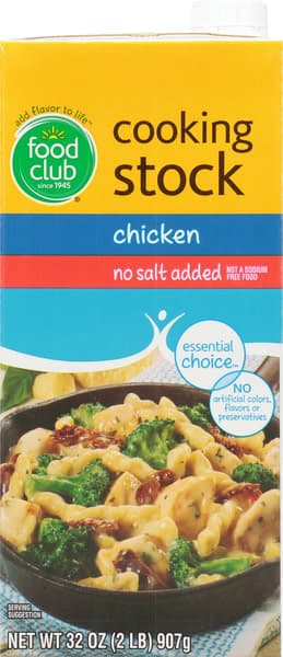 Food Club Essential Choice No Salt Added Chicken Cooking Stock