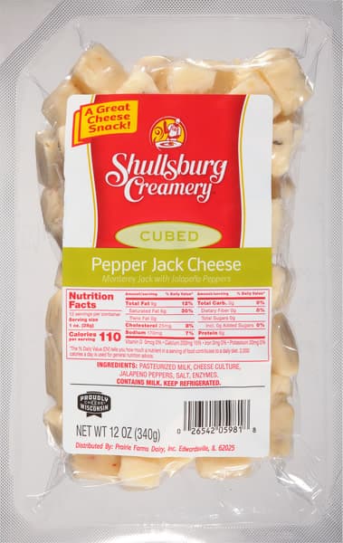 Shullsburg Creamery Cubed Pepper Jack Cheese
