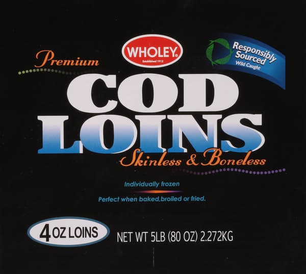 Wholey Skinless & Boneless Premium Cod Loins
