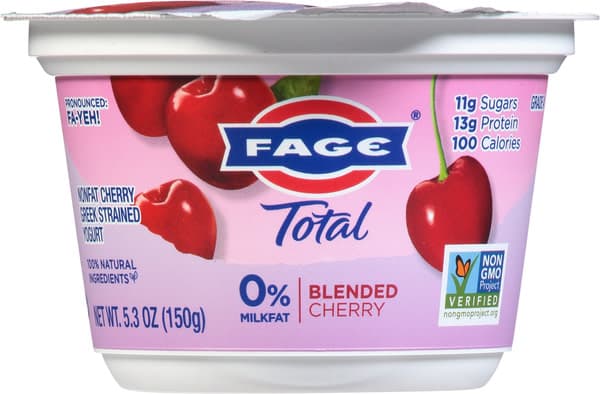 Fage Total 0% Milkfat Blended Cherry Nonfat Greek Strained Yogurt