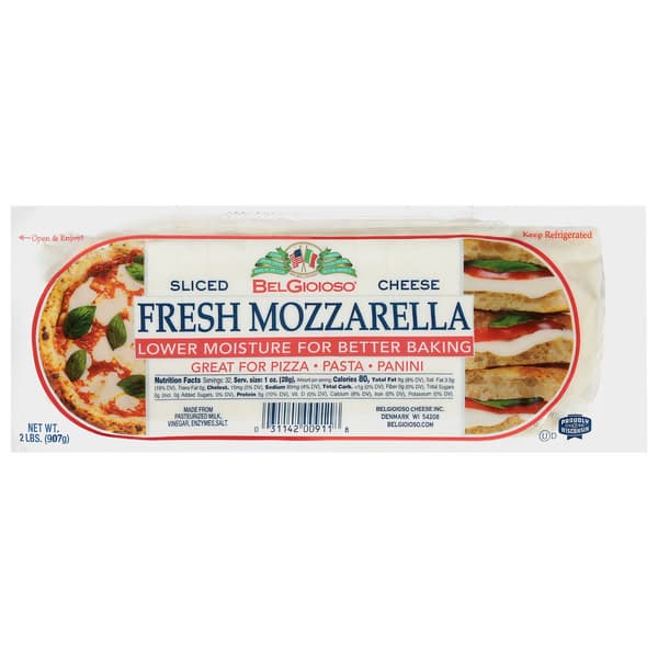 Belgioioso Pre-Sliced Fresh Mozzarella Cheese