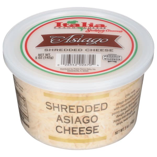 Italia Brand Cheese Shullsburg Creamery Shredded Asiago Cheese