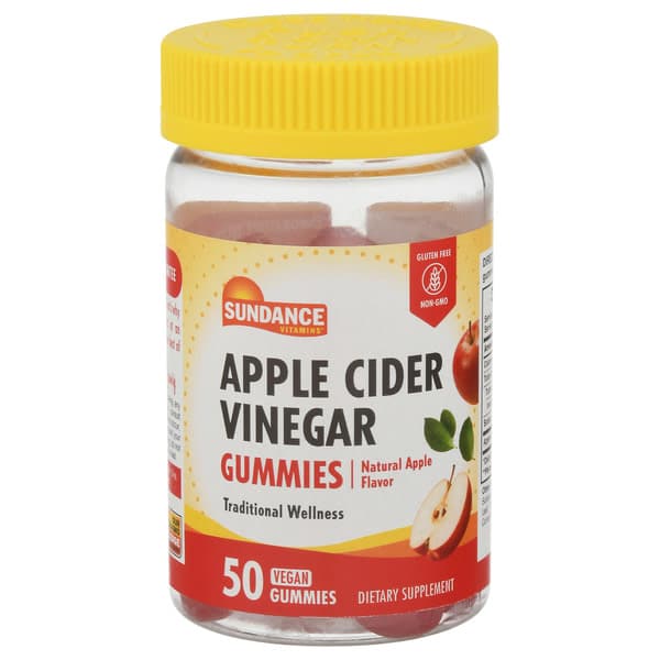 Sundance Vitamins Natural Apple Flavor Apple Cider Vinegar 50 Gummies