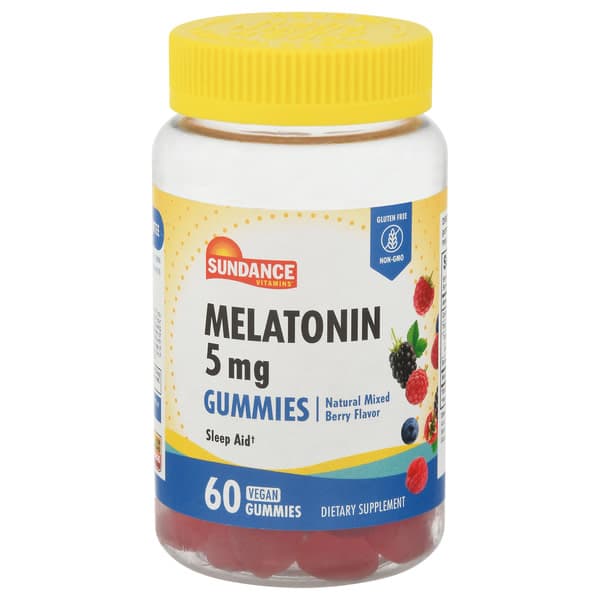 Sundance Vitamins Natural Mixed Berry Flavor Melatonin Vegan Gummies