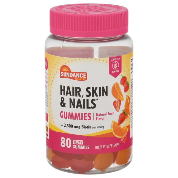 Sundance Vitamins Natural Fruit Flavor Hair, Skin & Nails Gummies