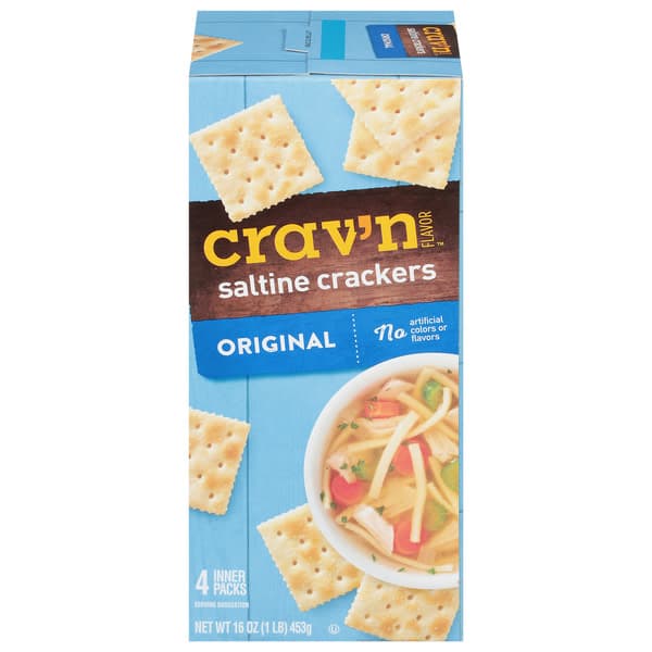 Crav'N Flavor Saltine Crackers, Original, 4 Inner