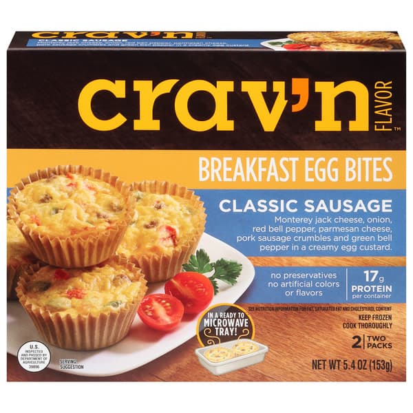 Crav'N Flavor Classic Sausage Breakfast Egg Bites