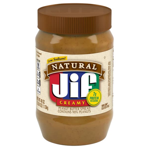 Jif Low Sodium Natural Creamy Peanut Butter Spread