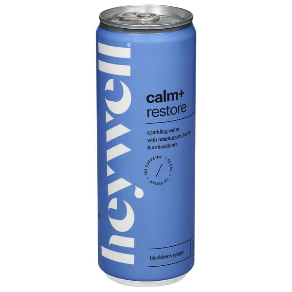 Heywell Sparkling Water, Blackberry Ginger, Calm + Restore