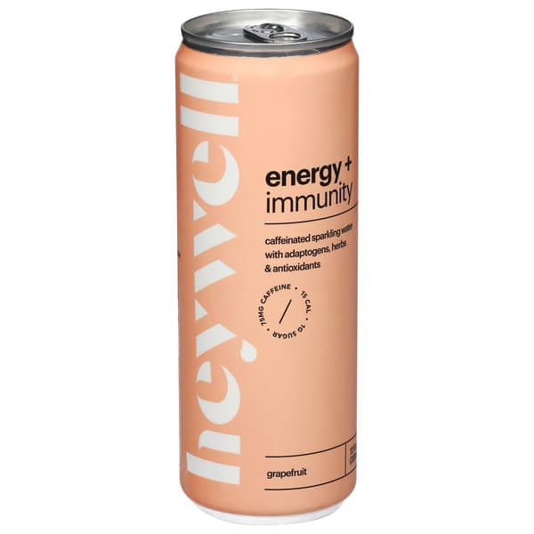 Heywell Sparkling Water, Energy + Immunity, Grapefruit