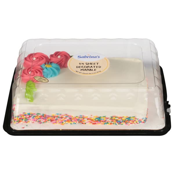 Sabrina'S 1/4 Sheet Decorated Marble Cake