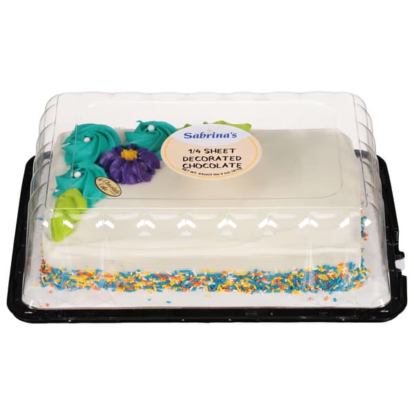 Sabrina'S 1/4 Sheet Decorated Chocolate Cake