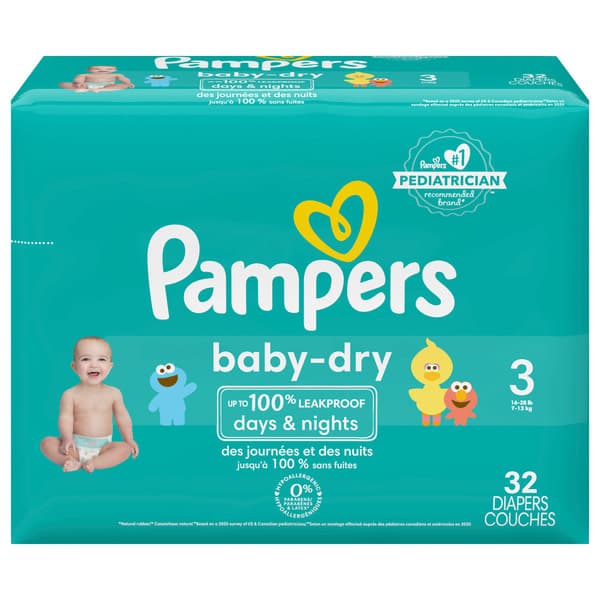Pampers Diapers Size 3 (16-) Jumbo
