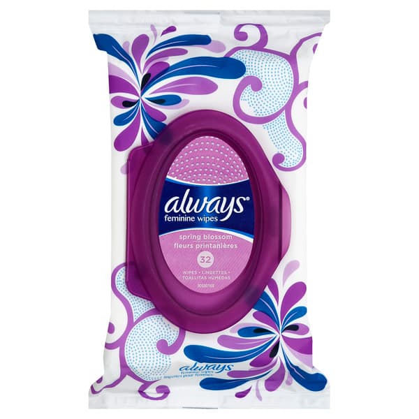 Always Feminine Wipes Spring Blossom