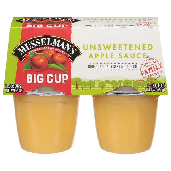 Musselman'S Big Cup Unsweetened Apple Sauce