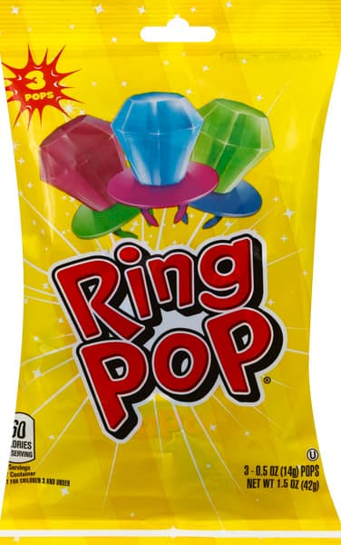 Ring Pop Pops Strawberry/Watermelon/Blue Raspberry