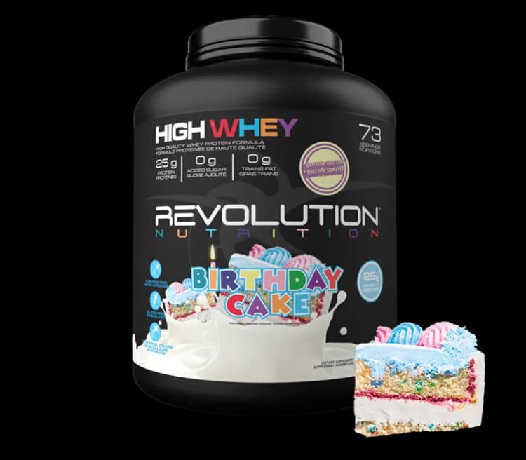 Revolution Nutrition High Whey Protein Formula Birthday Cake Flavor Limited Edition